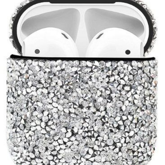 Beautiful AirPods Diamond Bling Luxury Silver Case - Picture 4 of 4